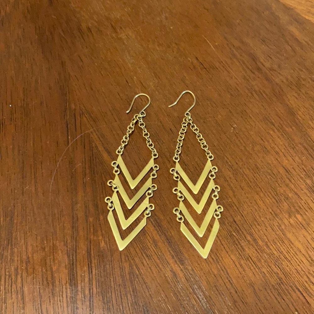 Golden chevron earrings